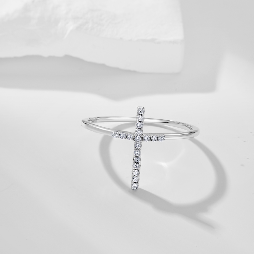 Anillo Cruz Brillante