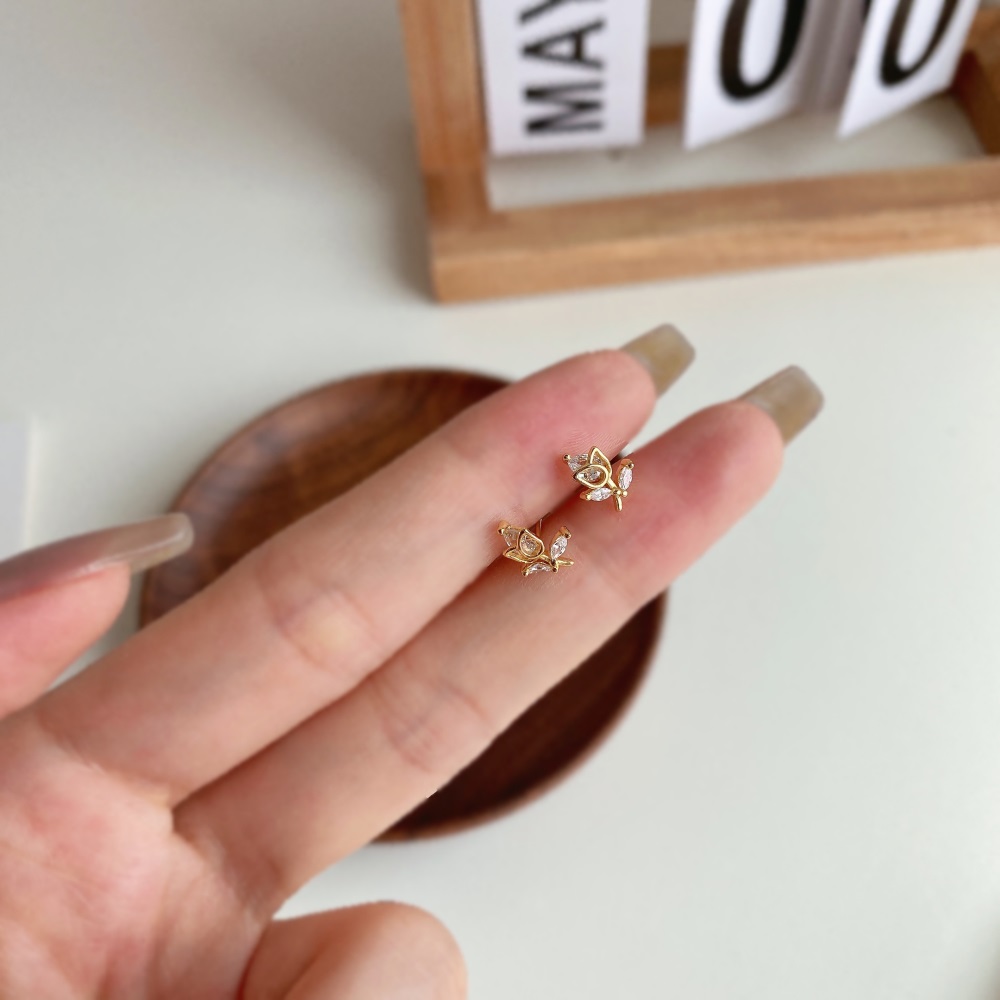 ARETES ROSA BRILLANTE GOLD