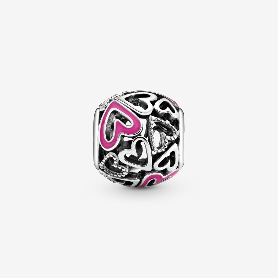 CHARM OPENWORK BOCETO DE CORAZON ROSA