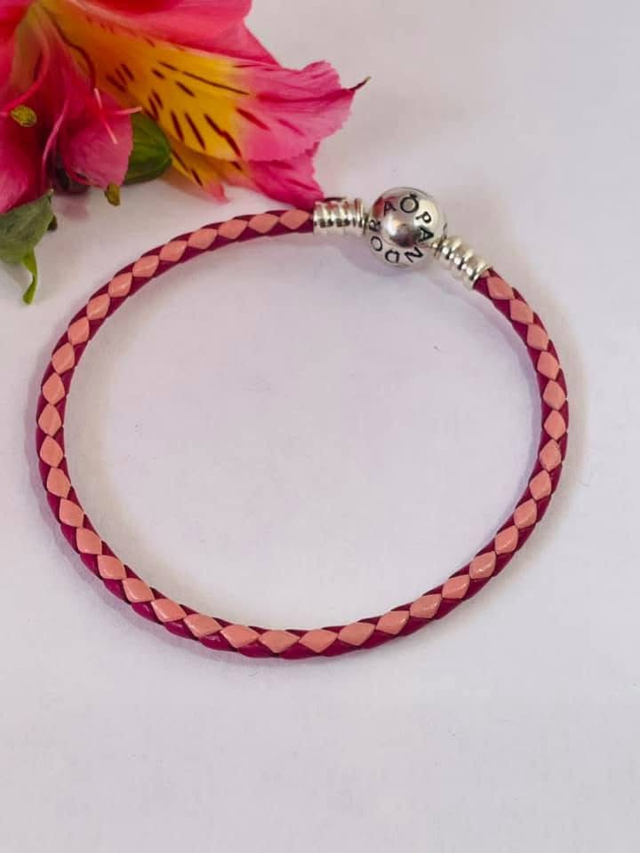 BRAZALETE SENCILLO CUERO ROSA