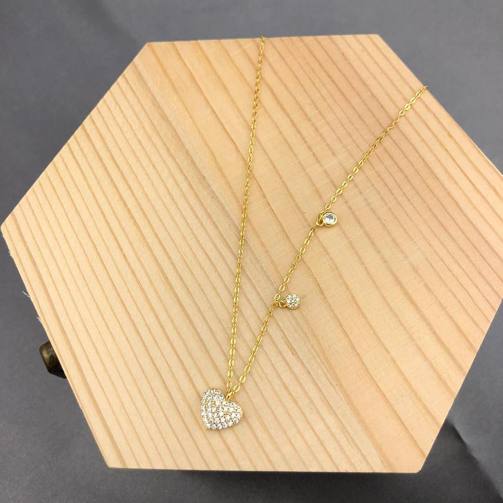 CADENA CORAZON BRILLANTE