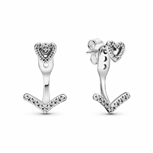 ARETES CORAZÓN ESPUMOSO BRILLANTE