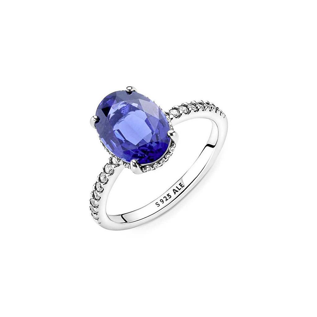 ANILLO HALO BRILLANTE AZUL