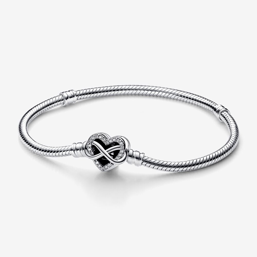BRAZALETE Moments Sparkling Infinity Heart Clasp Snake Chain