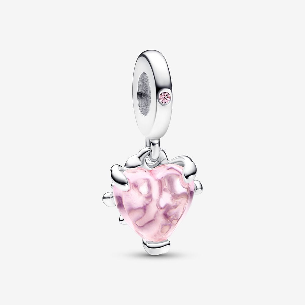 CHARM COLGANTE Pink Family Tree &amp; Heart Dangle