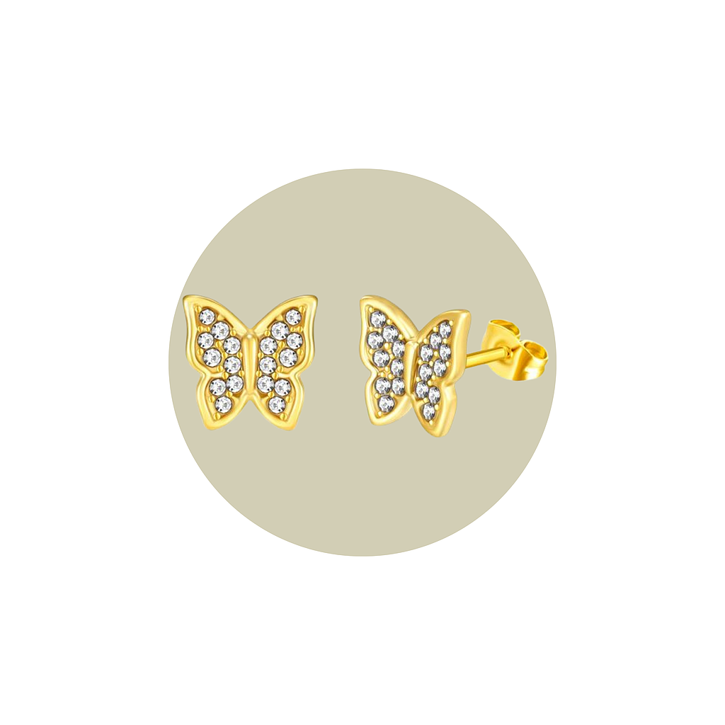 Aretes Mariposas Brillantes