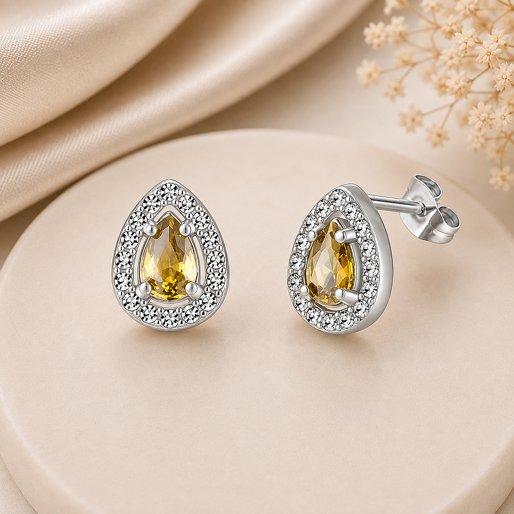 Aretes Gotas Deslumbrantes Dorados