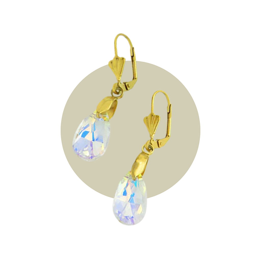Aretes Gota Cristal Tornasol
