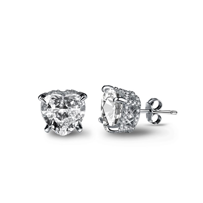 Aretes Corazones Amor Radiante 10mm