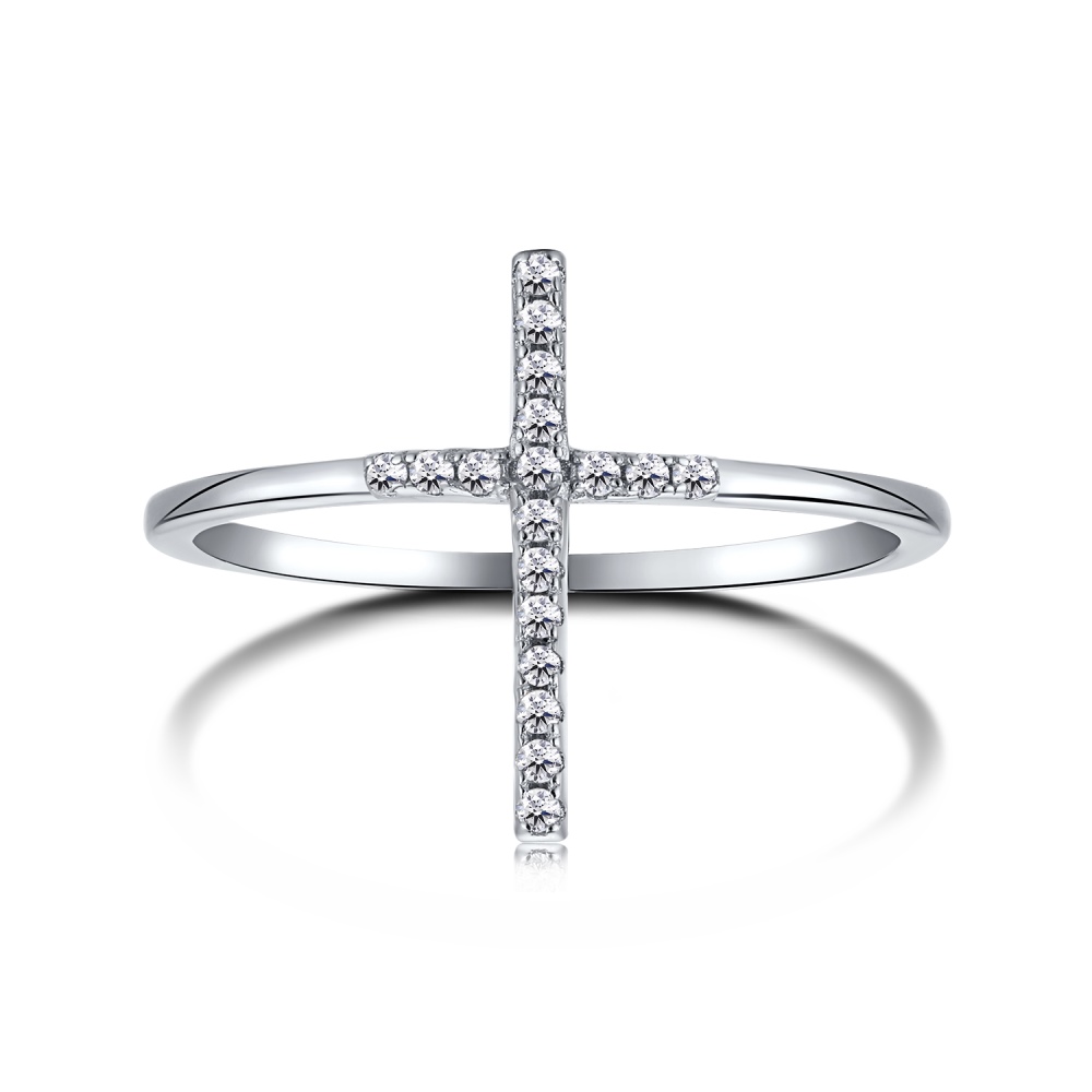 Anillo Cruz Brillante
