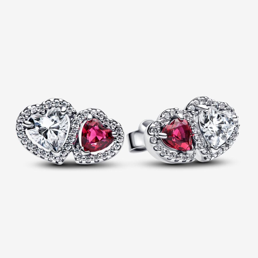 ARETES HALO CORAZONES DOBLES