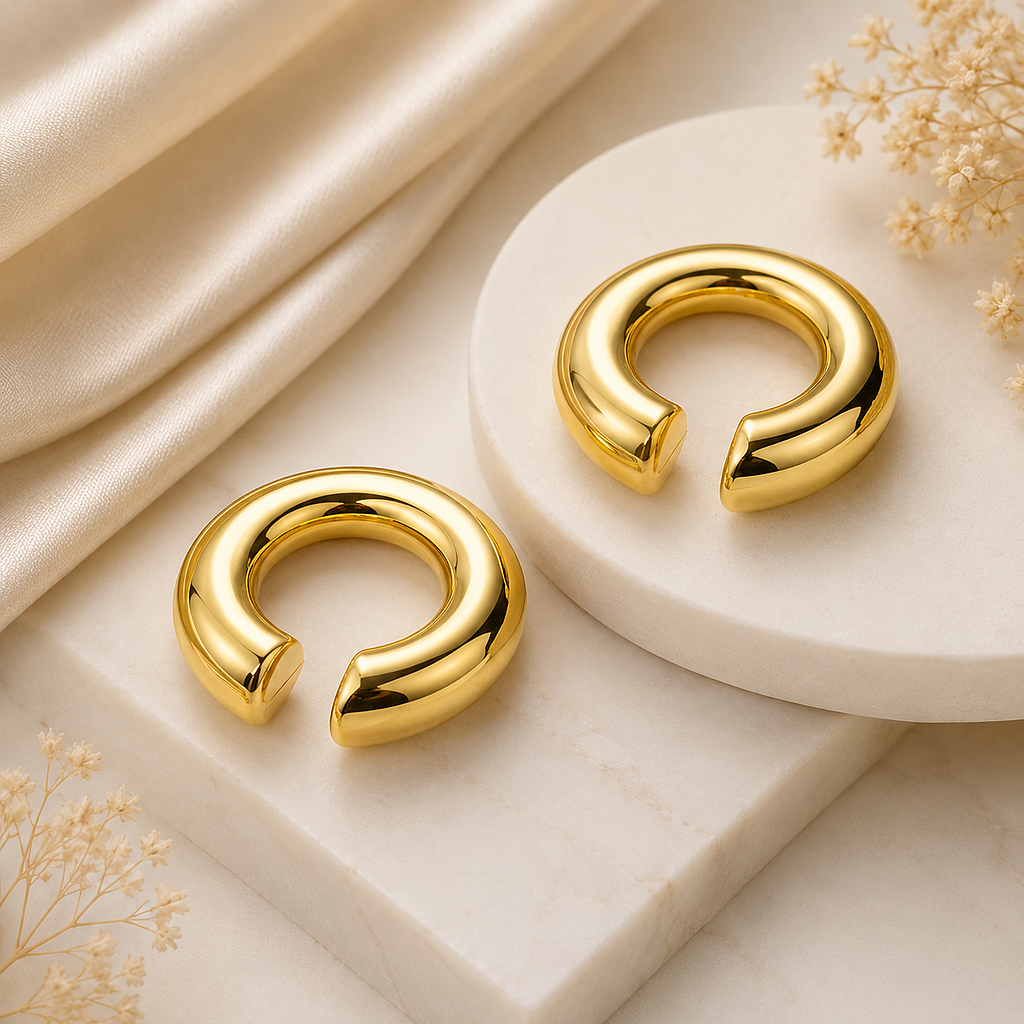 ARETES CHUNKY LISO DORADOS
