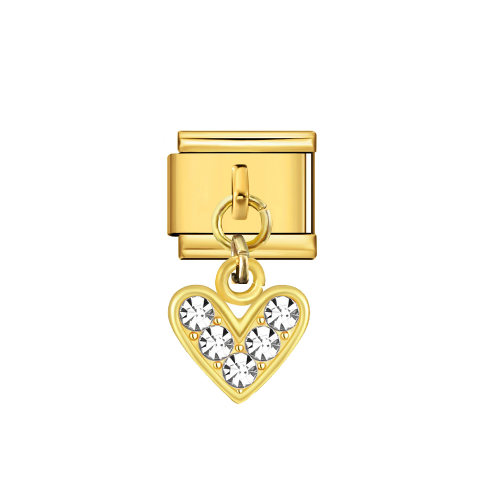 CHARM DORADO CORAZON BRILLANTE