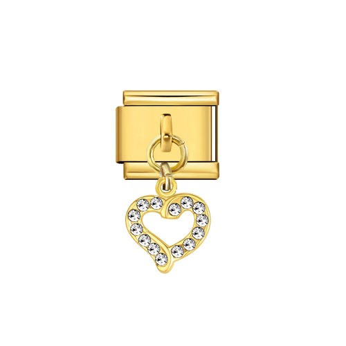CHARM DORADO SILUETA CORAZON BRILLANTE