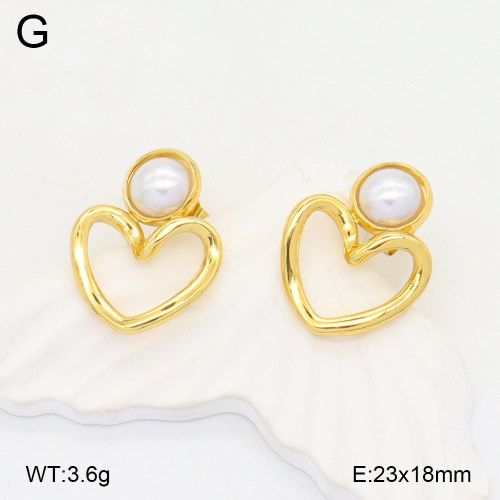 ARETES CON PERLA Y CORAZÓN COLGANTE