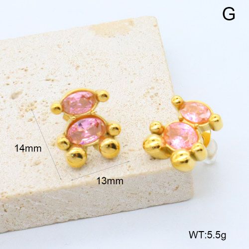ARETES DE OSITO PELA ROSADA