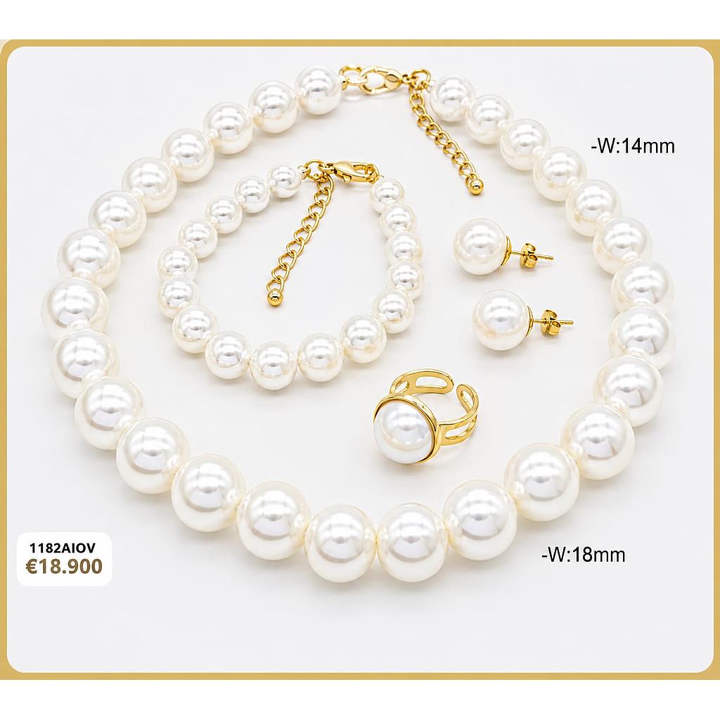 CADENA DE PERLA BLANCA