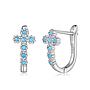 Aretes Huggies Cruz Turquesa