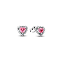 ARETES CORAZON ELEVADO ROSA